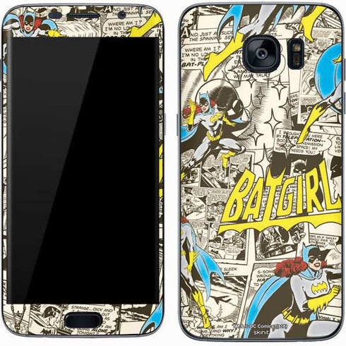 DC Comics Batman Batgirl Vintage Action pose pattern Galaxy S7 Skin