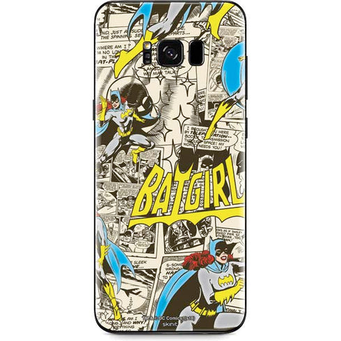 DC Comics Batman Batgirl Vintage Action pose pattern Galaxy S8 Plus Skin