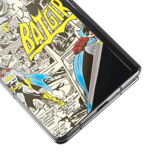 DC Comics Batman Batgirl Vintage Action pose pattern Galaxy Z Fold2 5G Skin