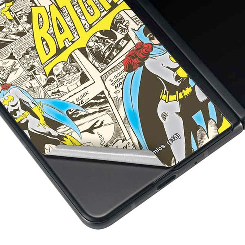 DC Comics Batman Batgirl Vintage Action pose pattern Galaxy Z Fold3 5G Skin