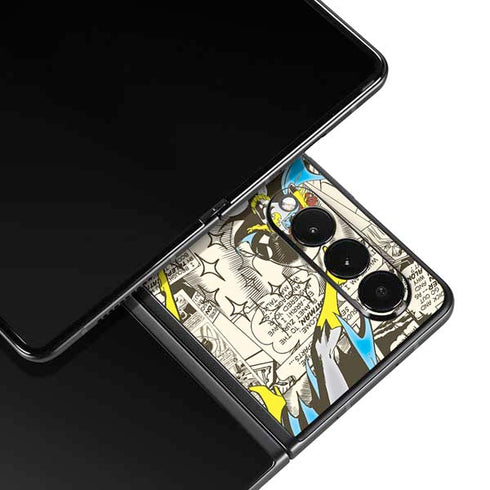 DC Comics Batman Batgirl Vintage Action pose pattern Galaxy Z Fold3 5G Skin