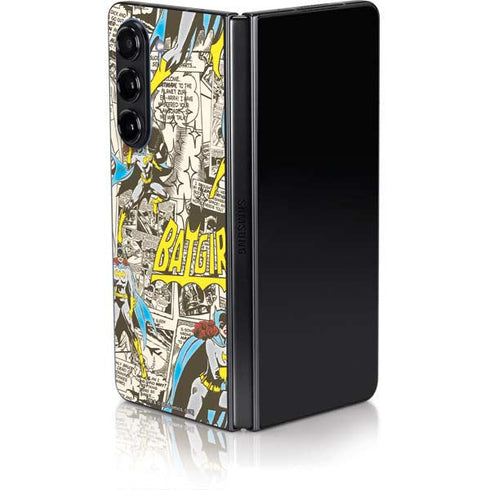 DC Comics Batman Batgirl Vintage Action pose pattern Galaxy Z Fold5 5G Skin