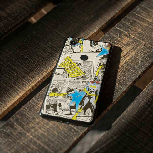 DC Comics Batman Batgirl Vintage Action pose pattern Google Pixel 3 XL Skin