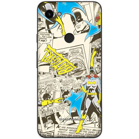 DC Comics Batman Batgirl Vintage Action pose pattern Google Pixel 3a XL Skin