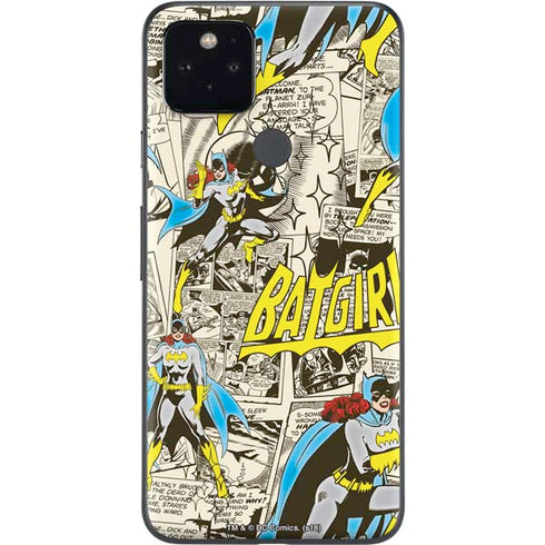 DC Comics Batman Batgirl Vintage Action pose pattern Google Pixel 5 Skin