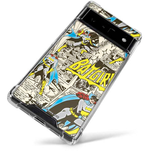 DC Comics Batman Batgirl Vintage Action pose pattern Google Pixel 6 Clear Case