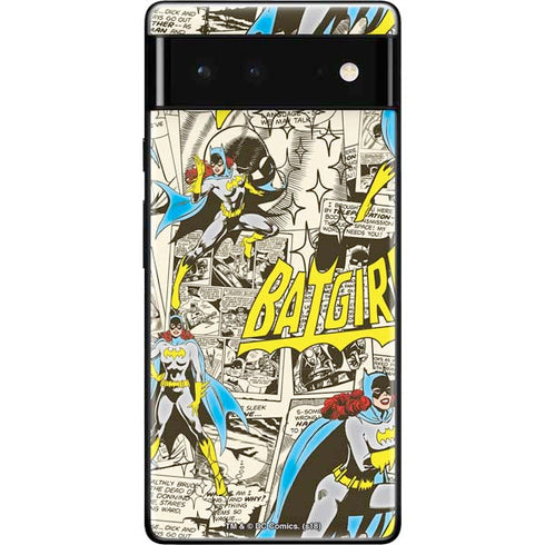 DC Comics Batman Batgirl Vintage Action pose pattern Google Pixel 6 Skin
