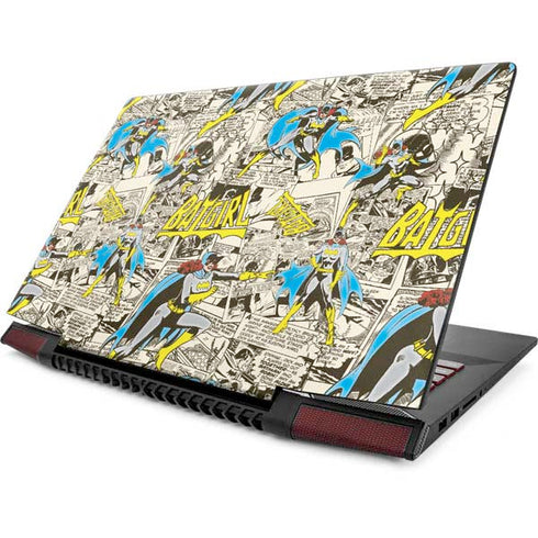 DC Comics Batman Batgirl Vintage Action pose pattern Lenovo IdeaPad Skin