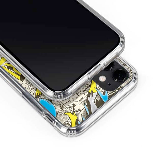 DC Comics Batman Batgirl Vintage Action pose pattern iPhone 11 Clear Case