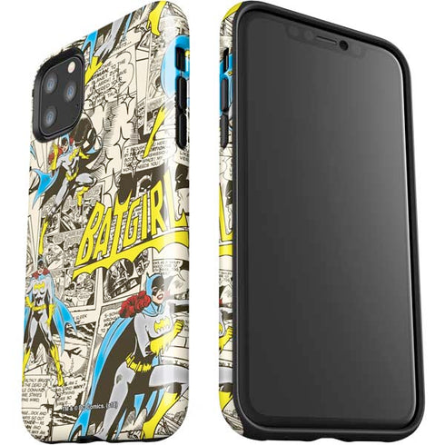 DC Comics Batman Batgirl Vintage Action pose pattern iPhone 11 Pro Max Impact Case
