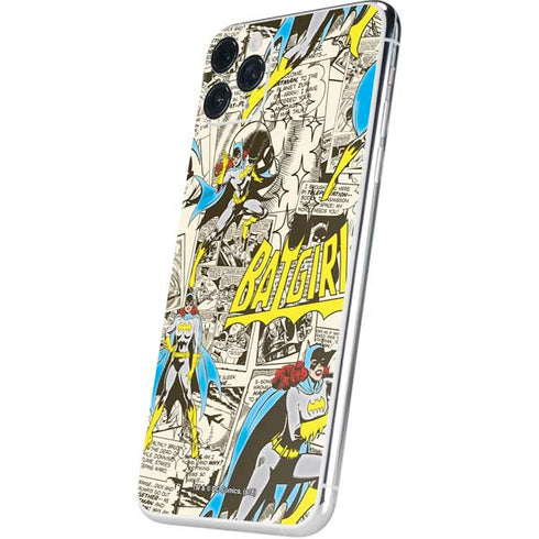 DC Comics Batman Batgirl Vintage Action pose pattern iPhone 11 Pro Max Skin