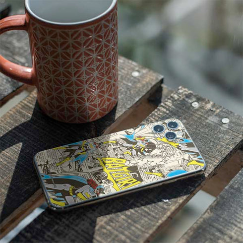 DC Comics Batman Batgirl Vintage Action pose pattern iPhone 11 Pro Max Skin