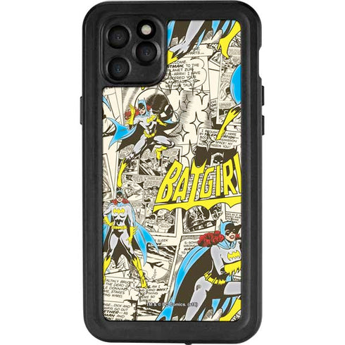 DC Comics Batman Batgirl Vintage Action pose pattern iPhone 11 Pro Max Waterproof Case