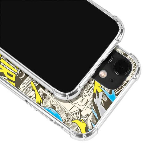 DC Comics Batman Batgirl Vintage Action pose pattern iPhone 12 Clear Case