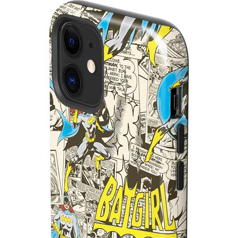 DC Comics Batman Batgirl Vintage Action pose pattern iPhone 12 Mini Impact Case