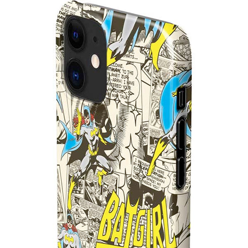 DC Comics Batman Batgirl Vintage Action pose pattern iPhone 12 Mini Lite Case