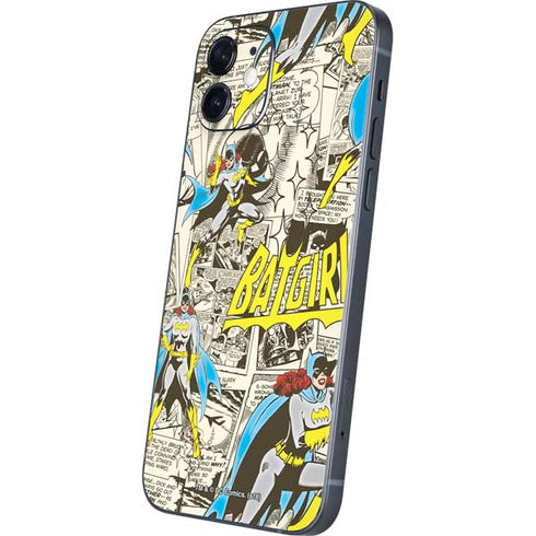 DC Comics Batman Batgirl Vintage Action pose pattern iPhone 12 Mini Skin