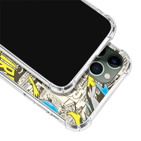 DC Comics Batman Batgirl Vintage Action pose pattern iPhone 12 Pro Clear Case