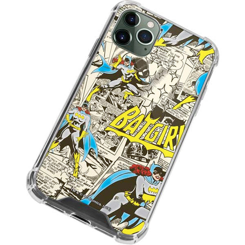 DC Comics Batman Batgirl Vintage Action pose pattern iPhone 12 Pro Max Clear Case