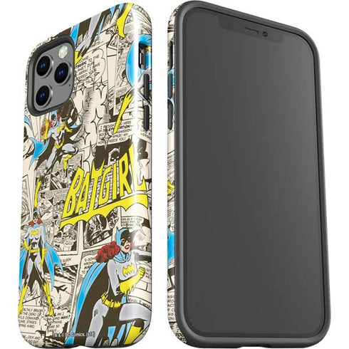 DC Comics Batman Batgirl Vintage Action pose pattern iPhone 12 Pro Max Impact Case