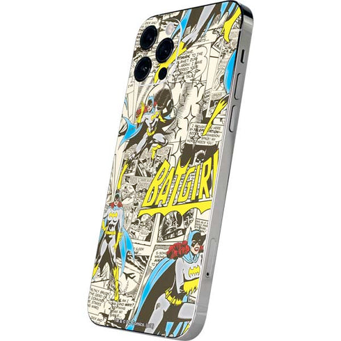 DC Comics Batman Batgirl Vintage Action pose pattern iPhone 12 Pro Skin
