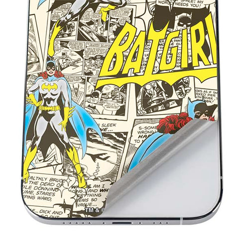 DC Comics Batman Batgirl Vintage Action pose pattern iPhone 12 Pro Skin
