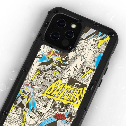 DC Comics Batman Batgirl Vintage Action pose pattern iPhone 12 Pro Waterproof Case