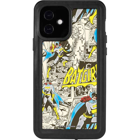 DC Comics Batman Batgirl Vintage Action pose pattern iPhone 12 Waterproof Case