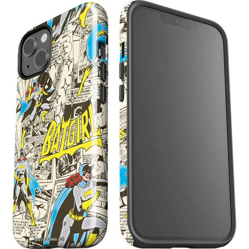 DC Comics Batman Batgirl Vintage Action pose pattern iPhone 13 Impact Case