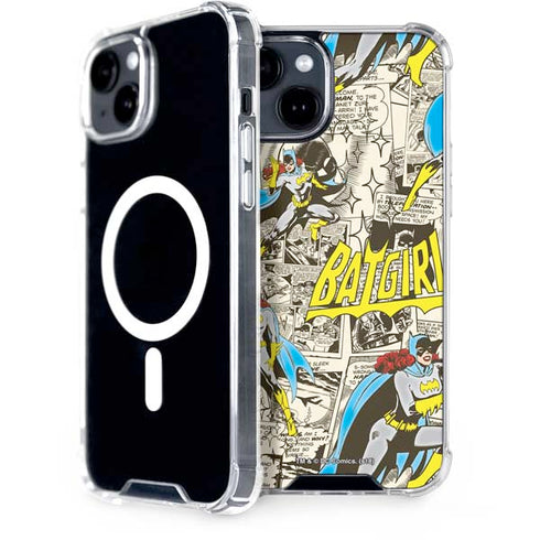DC Comics Batman Batgirl Vintage Action pose pattern iPhone 13 MagSafe Case