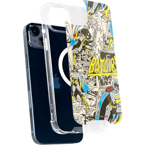 DC Comics Batman Batgirl Vintage Action pose pattern iPhone 13 MagSafe Case