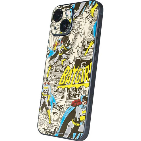 DC Comics Batman Batgirl Vintage Action pose pattern iPhone 13 Mini Skin
