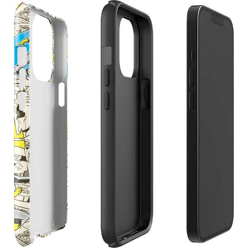 DC Comics Batman Batgirl Vintage Action pose pattern iPhone 13 Pro Impact Case