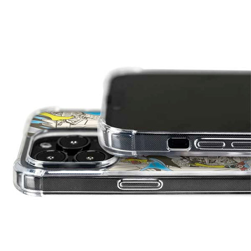 DC Comics Batman Batgirl Vintage Action pose pattern iPhone 13 Pro MagSafe Case
