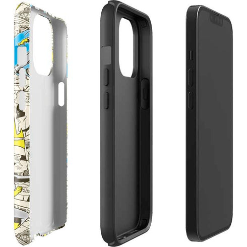 DC Comics Batman Batgirl Vintage Action pose pattern iPhone 13 Pro Max Impact Case