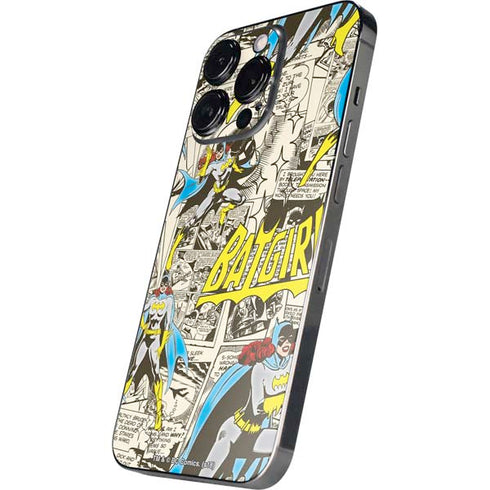 DC Comics Batman Batgirl Vintage Action pose pattern iPhone 13 Pro Skin