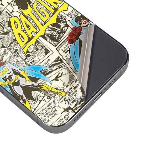 DC Comics Batman Batgirl Vintage Action pose pattern iPhone 13 Pro Skin
