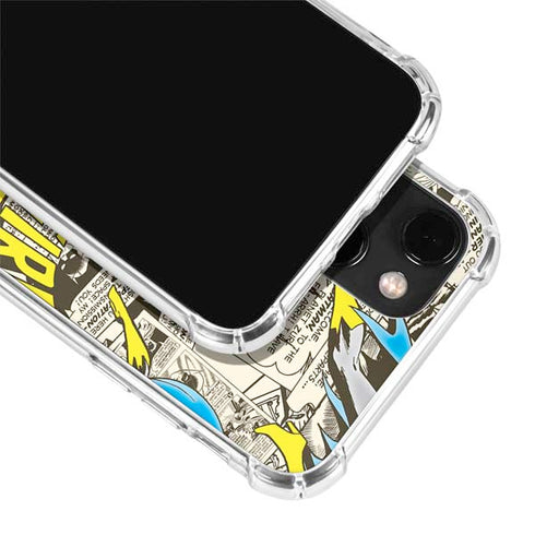 DC Comics Batman Batgirl Vintage Action pose pattern iPhone 14 Plus Clear Case