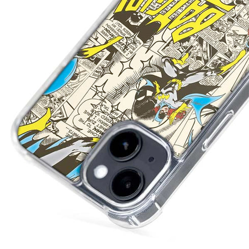 DC Comics Batman Batgirl Vintage Action pose pattern iPhone 15 Plus MagSafe Case