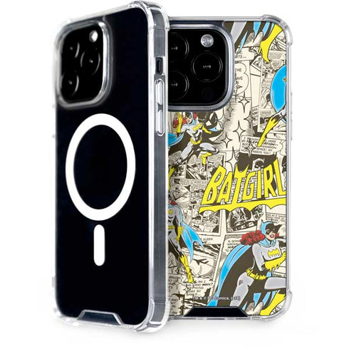 DC Comics Batman Batgirl Vintage Action pose pattern iPhone 14 Pro MagSafe Case
