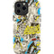 DC Comics Batman Batgirl Vintage Action pose pattern iPhone 14 Pro Max Impact Case