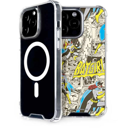 DC Comics Batman Batgirl Vintage Action pose pattern iPhone 15 Pro Max MagSafe Case