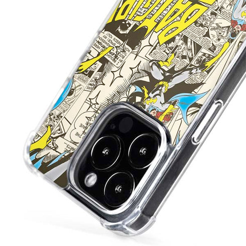 DC Comics Batman Batgirl Vintage Action pose pattern iPhone 15 Pro Max MagSafe Case