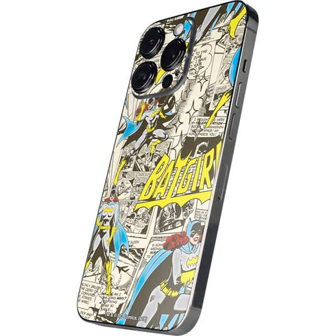 DC Comics Batman Batgirl Vintage Action pose pattern iPhone 14 Pro Max Skin