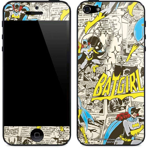 DC Comics Batman Batgirl Vintage Action pose pattern iPhone 5/5s/5SE Skin