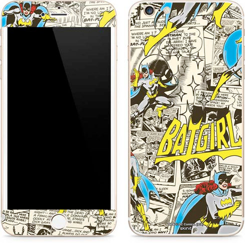 DC Comics Batman Batgirl Vintage Action pose pattern iPhone 6/6s Plus Skin