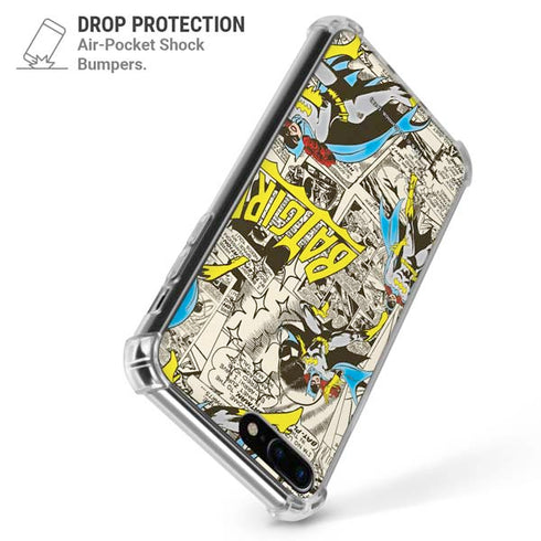 DC Comics Batman Batgirl Vintage Action pose pattern iPhone 7/8 Plus Clear Case
