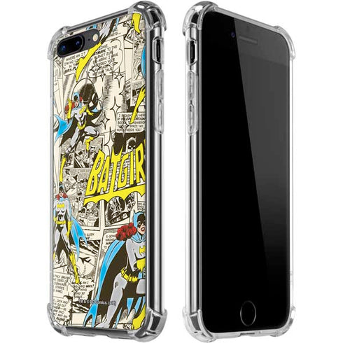 DC Comics Batman Batgirl Vintage Action pose pattern iPhone 7/8 Plus Clear Case