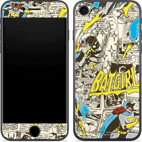DC Comics Batman Batgirl Vintage Action pose pattern iPhone 7 Skin