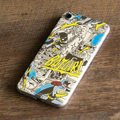 DC Comics Batman Batgirl Vintage Action pose pattern iPhone 7 Skin